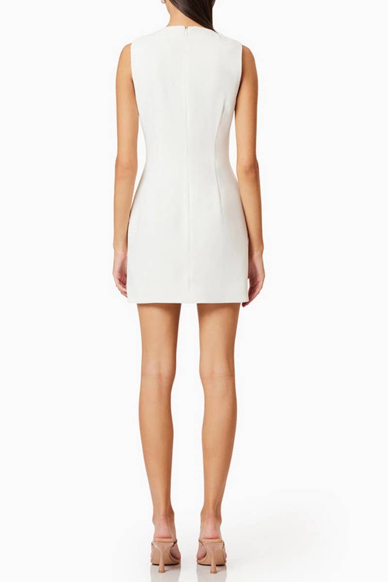 CWDSD8836_SLEEVELESS 3D APPLIQUE SOLID A-LINE DRESS