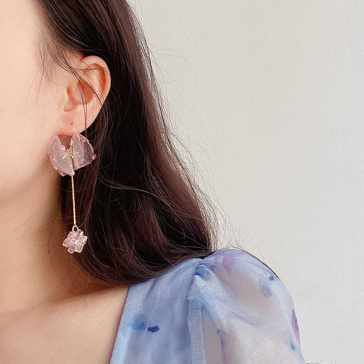SMALL FRESH CRYSTAL PENDANT TASSEL EARRINGS_CWAJE2176