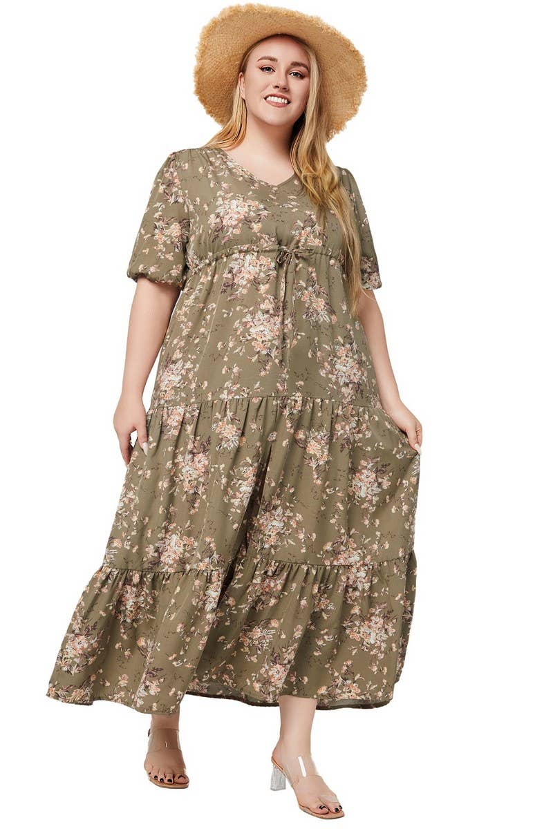 CWDMD3205_PLUS SIZED BOHEMIAN PRINT LOOSE MAXI DRESS