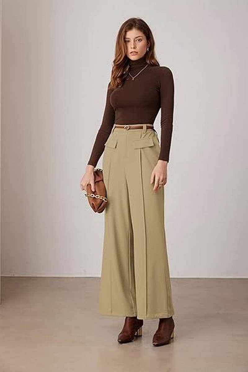 CWBLP1967_HIGH WAIST WIDE LEG BUSINESS CASUAL TROUSERS