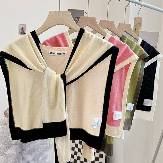 CWASC03119_KNIT CROSS SHAWL CAPE SCARF FOR WOMEN