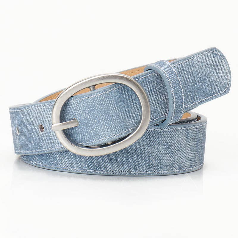 Fashionable and casual oval alloy belt