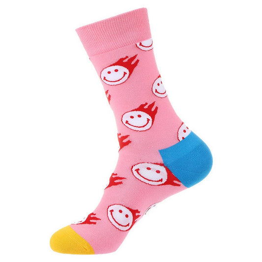 AUTUMN AND WINTER CREATIVE PRINTED MID-CALF SOCKS_CWMS1014