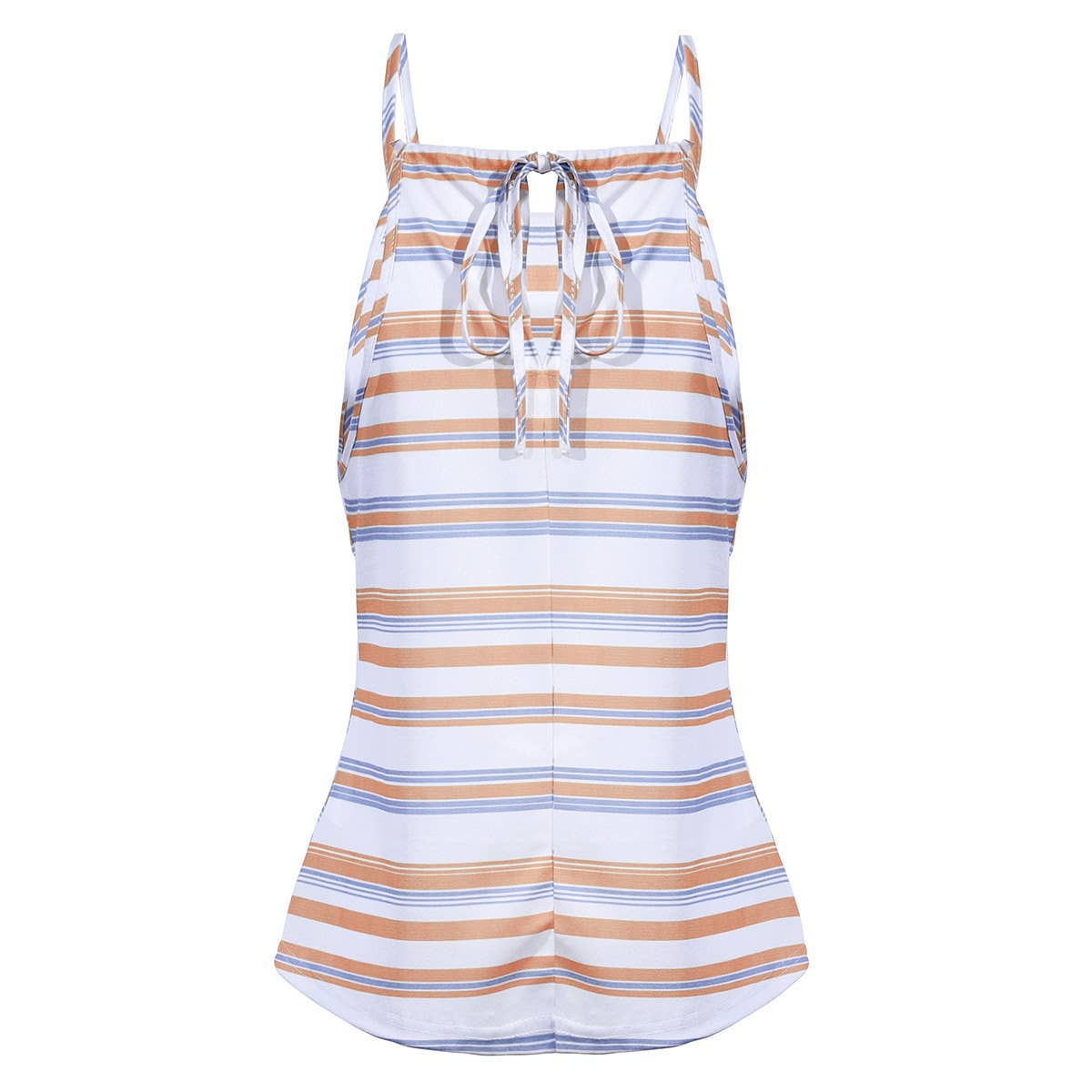 COLORED STRIPED HALTER STRAP VEST