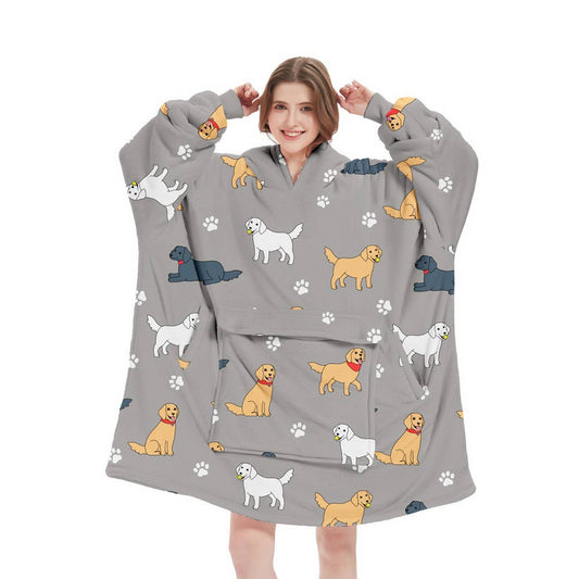 Long Leopard Sherpa Hoodie Blanket for TV & Sleep