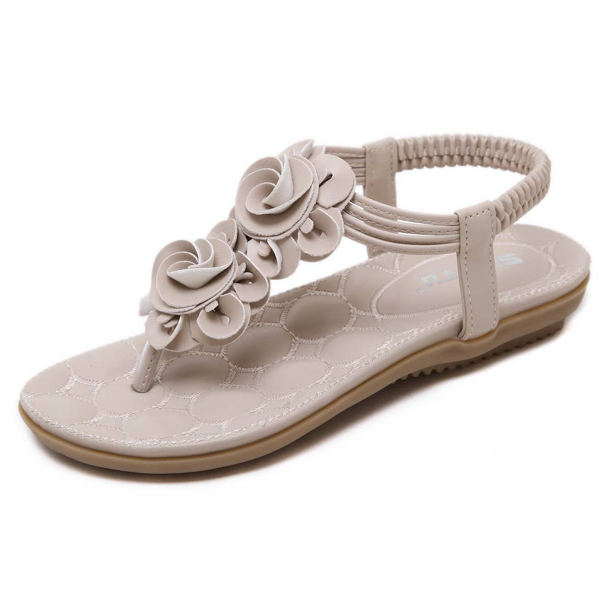 BOHEMIAN FLORAL FLAT BOTTOMED PLUS SIZE SANDALS_CWSHS0490