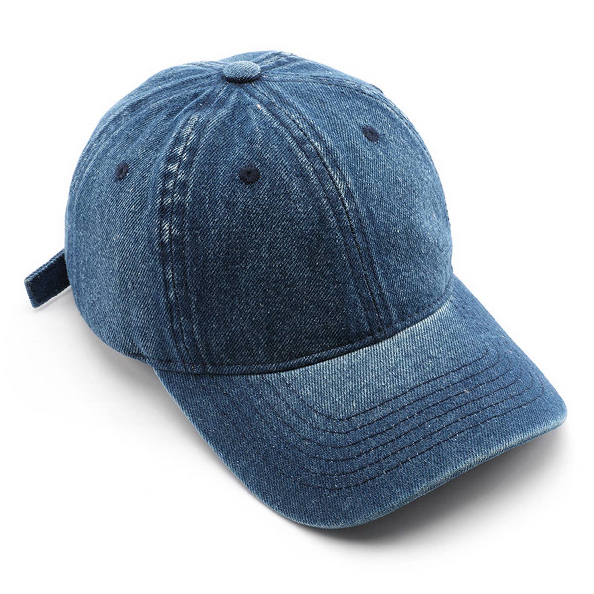 CWAH3207_PERSONALIZED WASHED DENIM PLAIN BASEBALL CAP