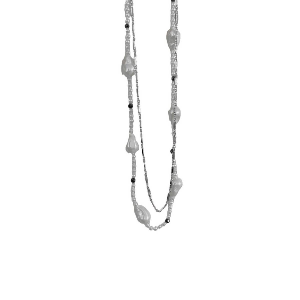 VERSATILE DOUBLE LAYER PEARL CHOKER NECKLACE