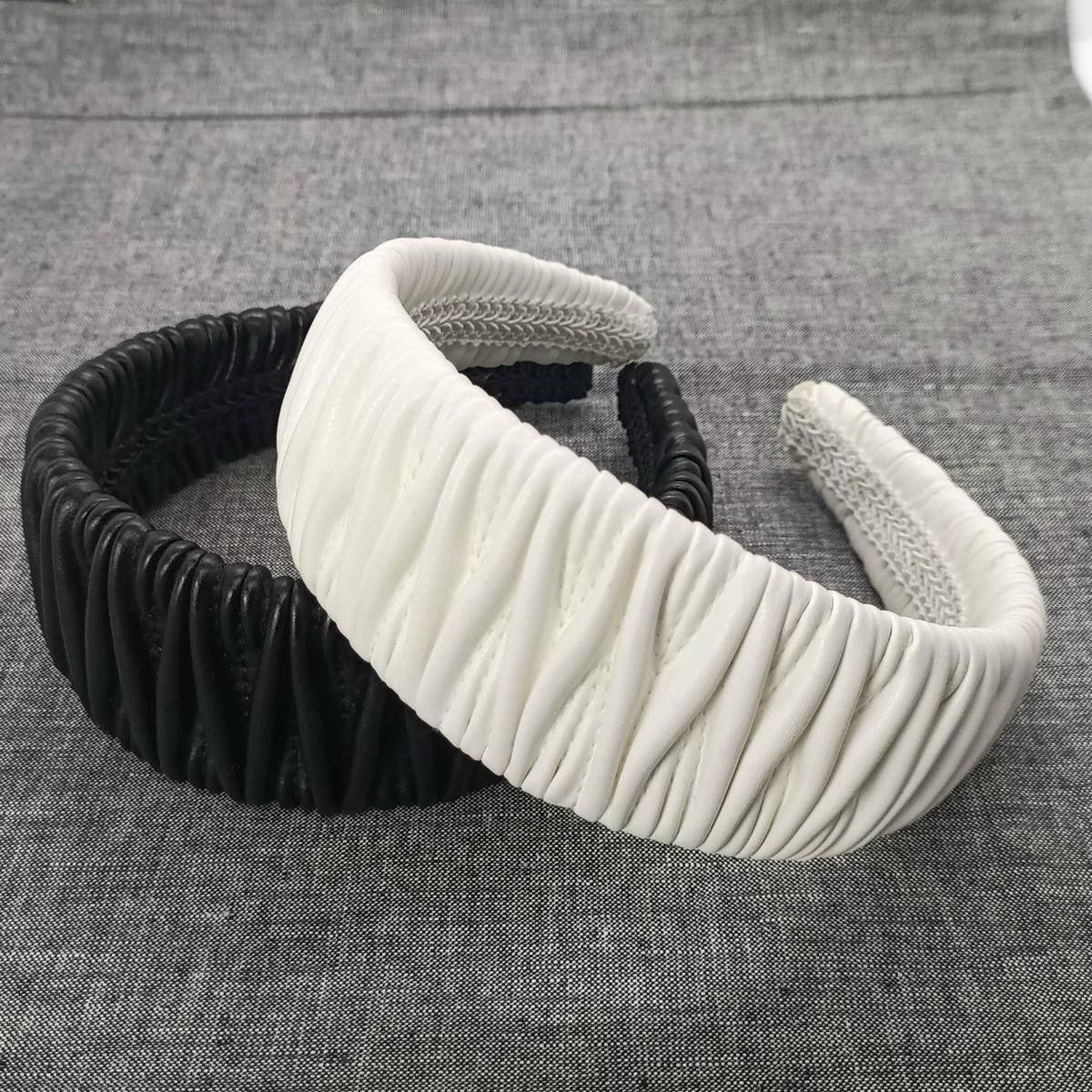 Elegant French Vintage Ruched PU Headband