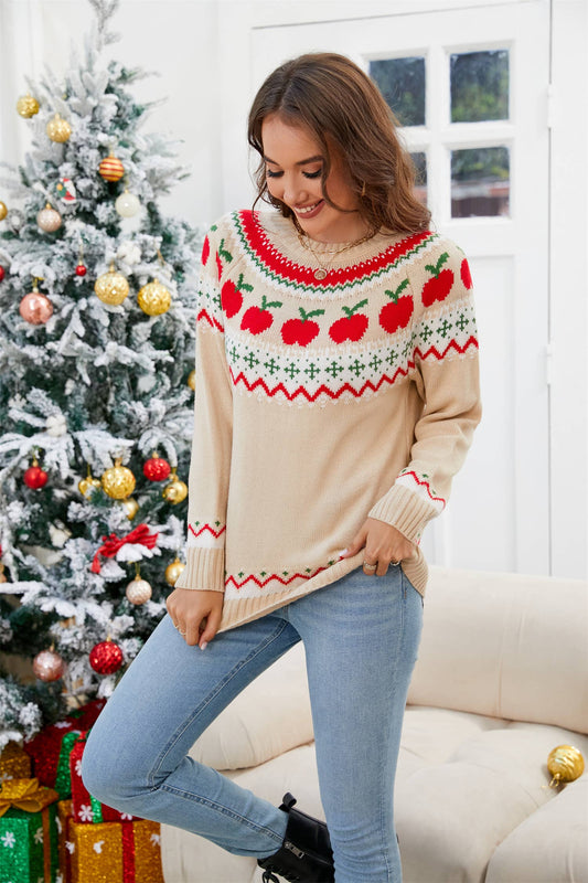 CHRISTMAS JACQUARD CREW-NECK SWEATER
