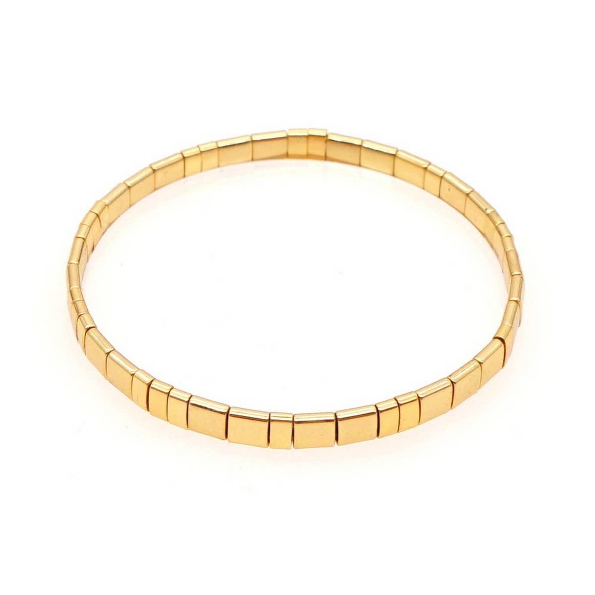 MULTI-LAYERED TILA BEADS BRAIDED GOLD BEAD BRACELET
