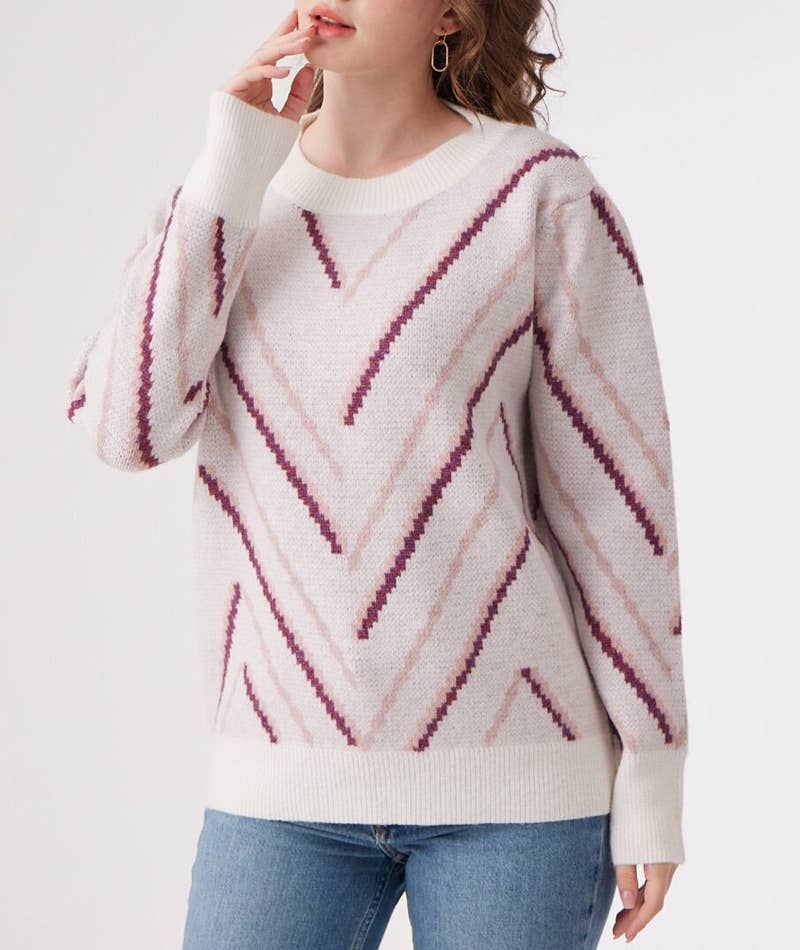 CREW-NECK FRENCH RETRO SLIMMING PULLOVER SWEATER