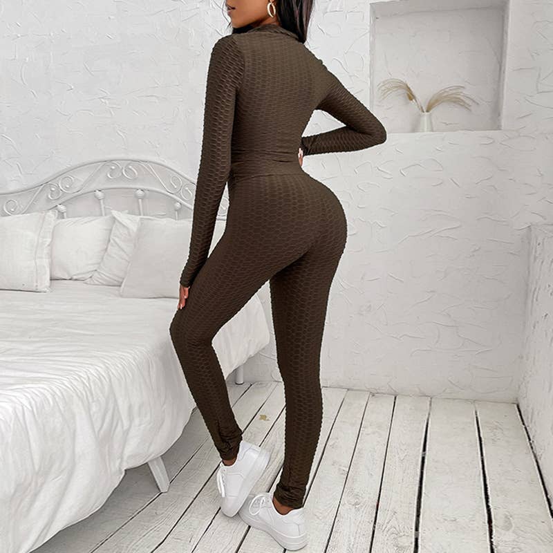 CASUAL SOLID COLOR PINEAPPLE CHECK SPORTS SUIT