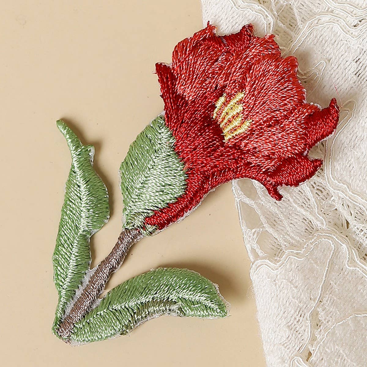 3D Flower Embroidered Patch for Fabric Repair_CWMM5922