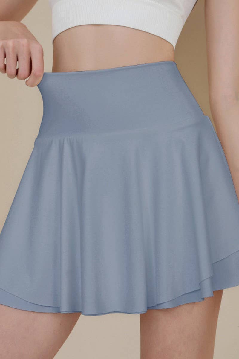 CWBSS0173_HIGH WAISTED ANTI SLIP YOGA SHORT SKIRT