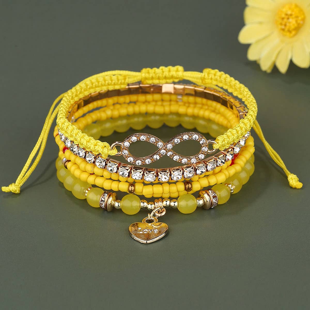 COLORFUL MULTI-LAYER ELASTIC RICE BEAD BRACELET