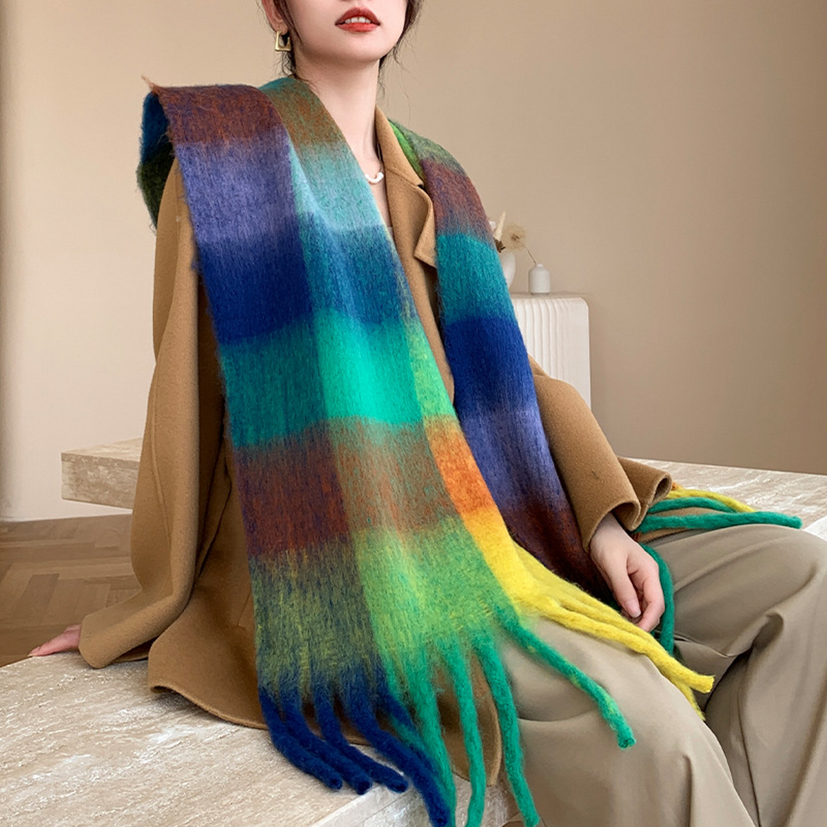 Plush AC Scarf ??Thick Soft Winter Wrap_CWASC2701