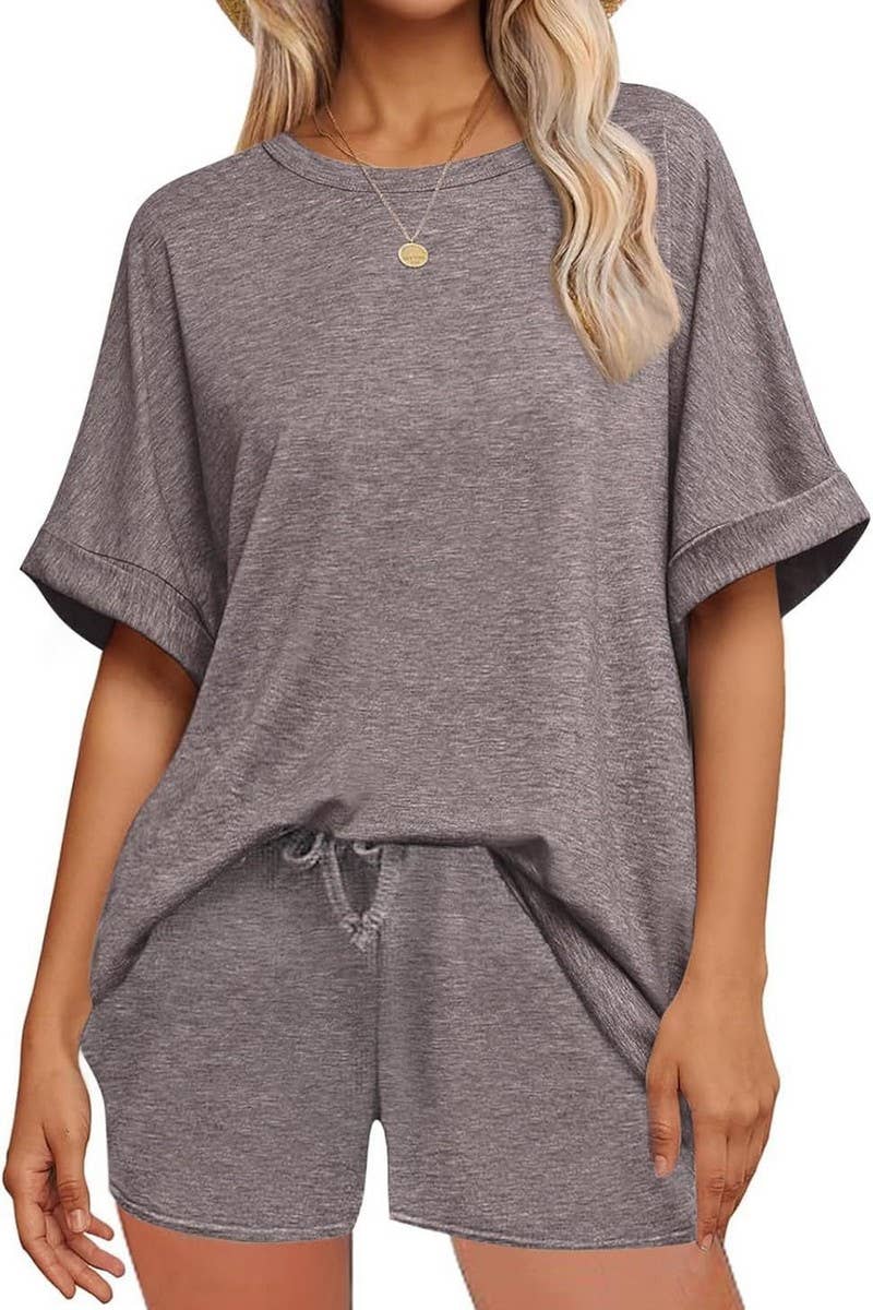 CWSTB2108_CASUAL OVERSIZED TEE AND DRAWSTRING SHORTS SET