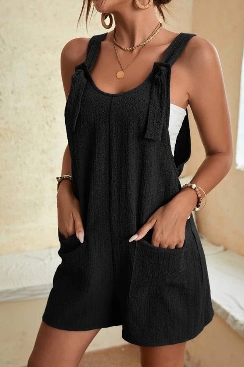 CWSJS1457_SUMMER CASUAL FASHION SUSPENDER SHORTS JUMPSUIT