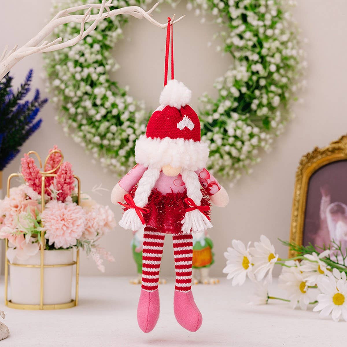 CWMM10274_VALENTINE KNIT RUDOLPH HANGING PLUSH DOLL
