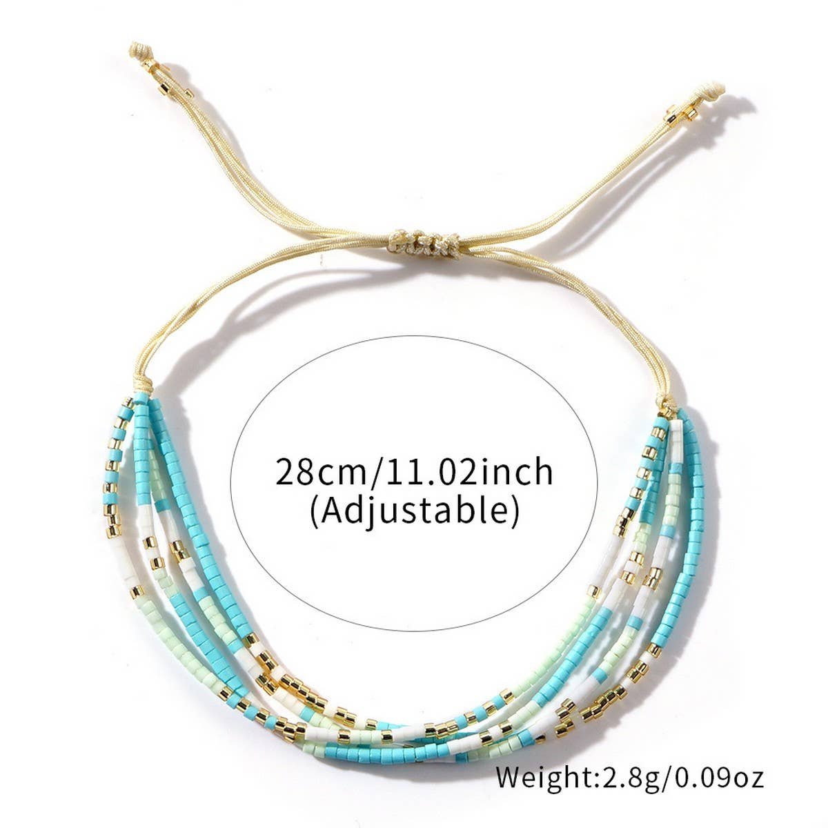 MIXED COLOR RICE BEADS STACKING DESIGN BRACELET