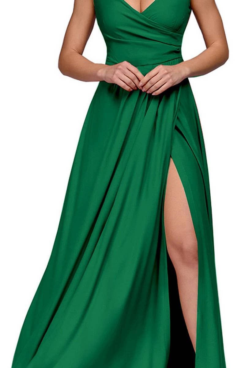 CWDMD5879_SLEEVELESS SOLID COLOR WAIST MAXI GOWN DRESS