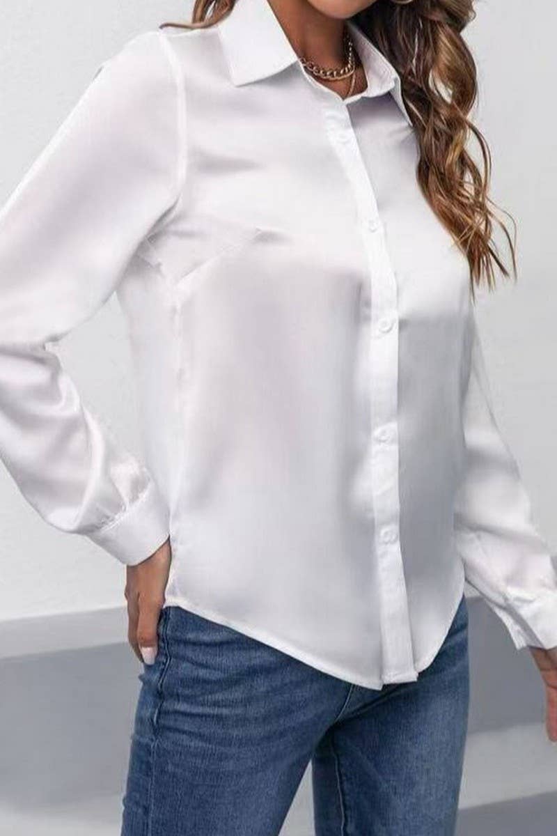 CWTBLL3865_DRAPE ANTI-WRINKLE SATIN SILK COMMUTER SHIRT
