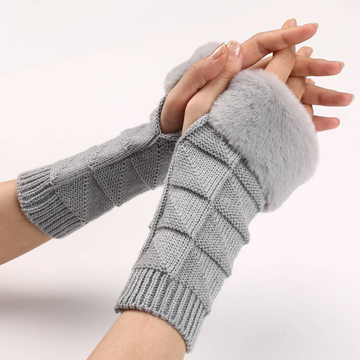 SIMPLE WARM KNITTED HALF-FINGER GLOVES_CWAG0111