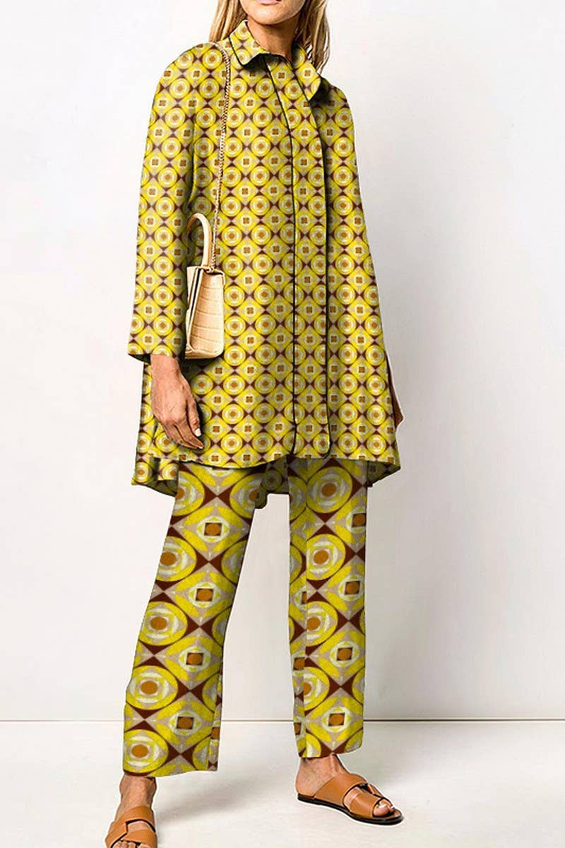 CWSS1270_SPRING AND AUTUMN LONG SLEEVE LADIES SHIRT SET