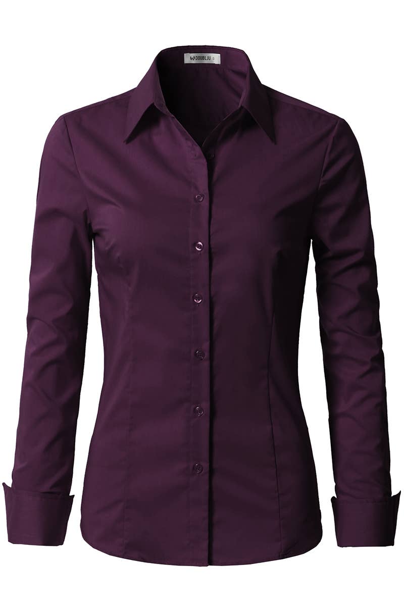 CWTDSL028_Button Down Long Sleeve Collared Shirts