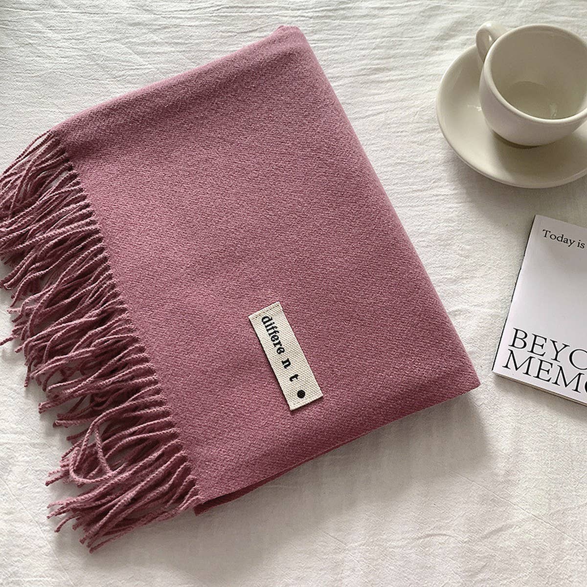 Colorblock Tassel Scarf - Thick Wrap for Students