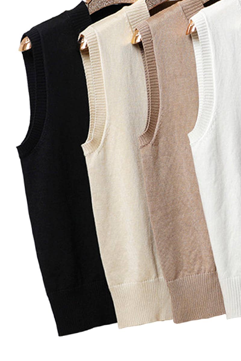 CWOSWSL0011 Button Down Sleeve  V-Neck Cardigan Sweater