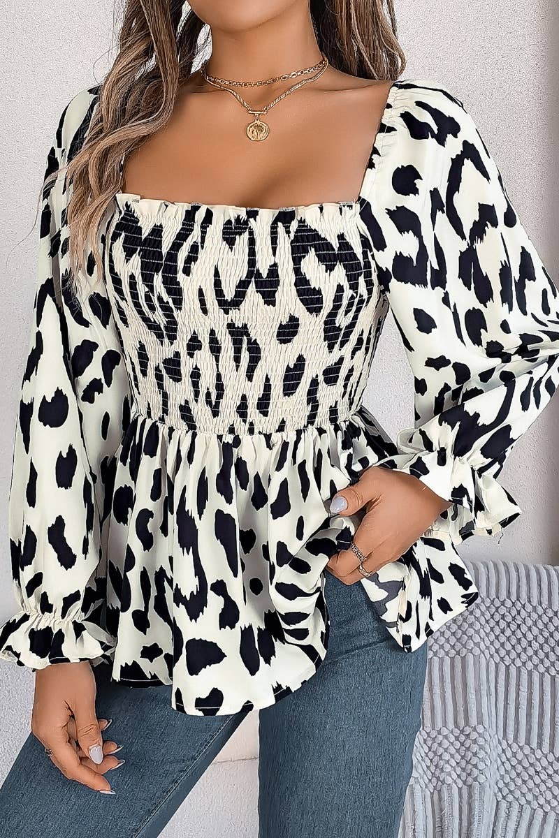 CWTBLL2652_LONG SLEEVE SHIRT WITH SQUARE COLLAR WOODEN EARS