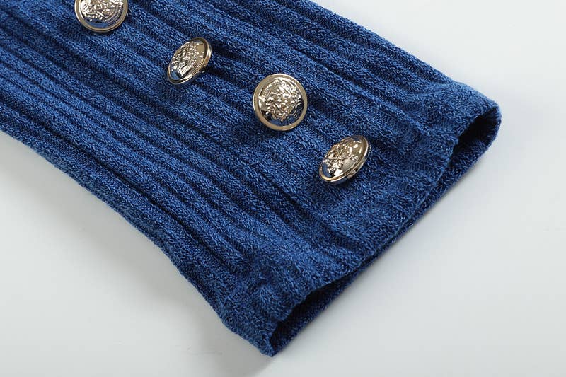 Button-up color-blocking figure-hugging dress