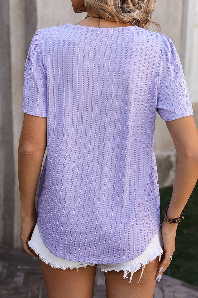 CWTTS0776_Sweetheart Neck Shirt Sleeve Top