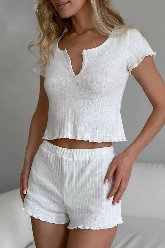 CWSPJ0198_JACQUARD KNITTED HOME PAJAMAS TWO-PIECE SET