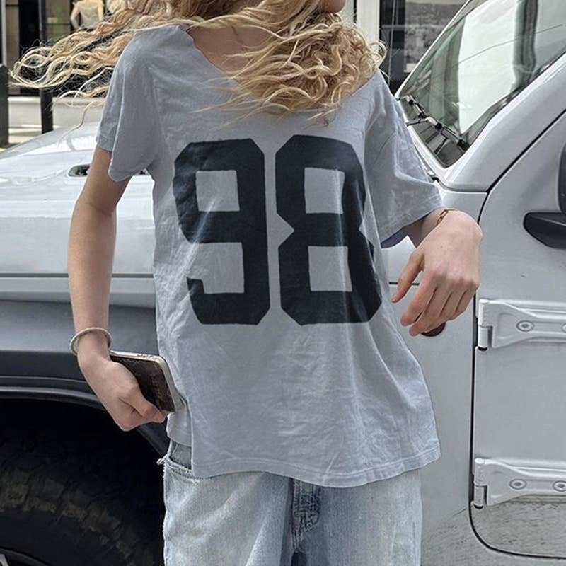 Crew neck simple basic digital printed T-shirt