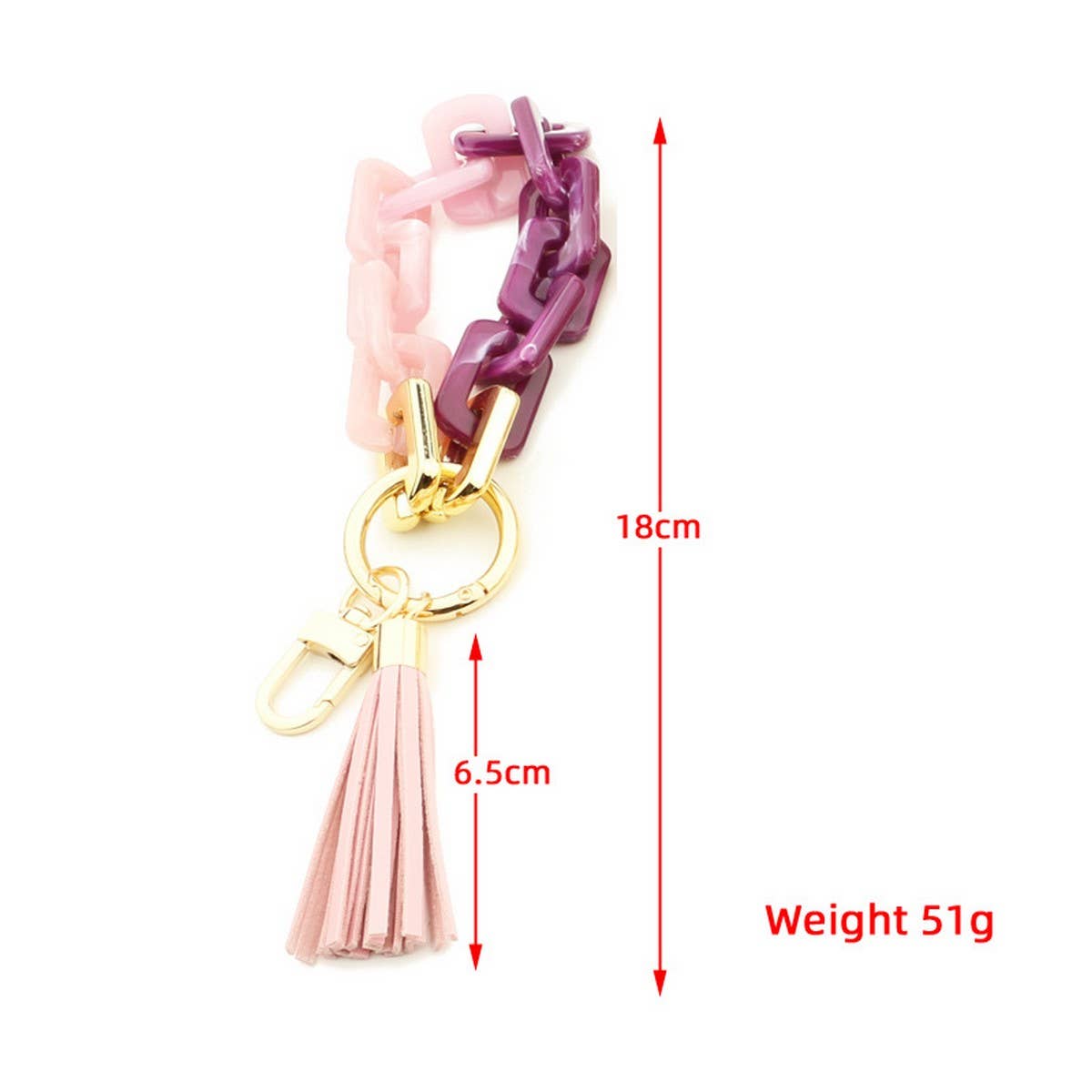 Colorful Acrylic Bracelet Keychain Resin Hand Strap_CWAB5020
