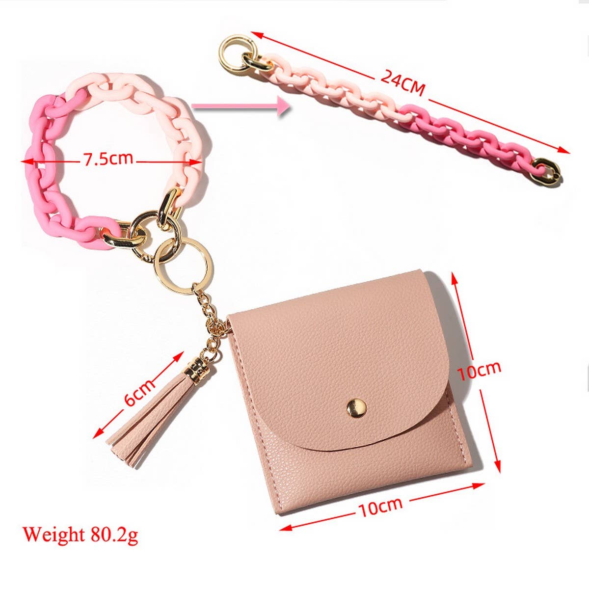 Printed Geometric PU Wallet with Acrylic Keyring_CWAB4995