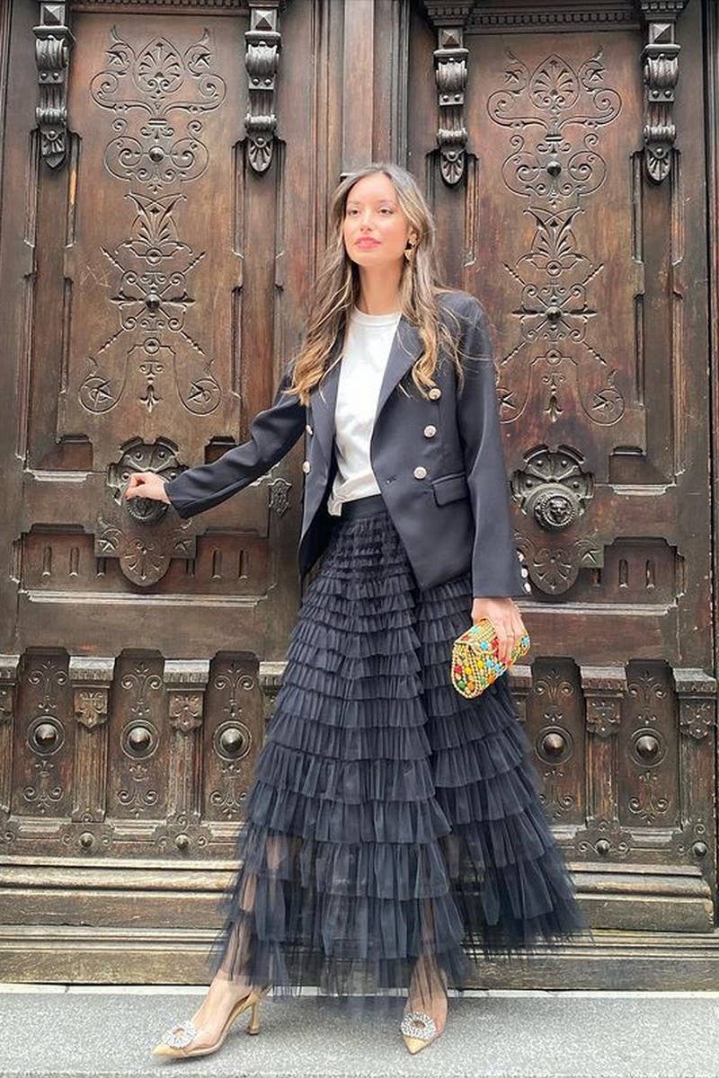 CWBLS0633_NEW SUMMER MESH PATCHWORK SKIRT