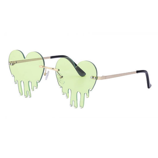 FASHIONABLE DIAMOND MELTING HEART SUNGLASSES