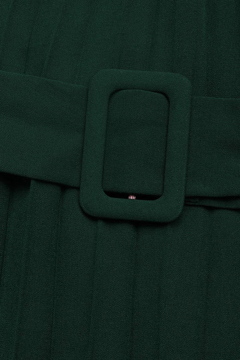 CWDMD01038_ELEGANT VINTAGE LONG SLEEVE PLEATED SOLID DRESS