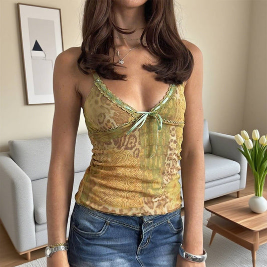 Bow tie design V-neck base vest