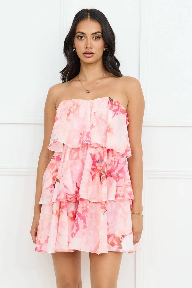 CWDSD8063_SUMMER ELEGANT CHIFFON LAYERED WRAP DRESS