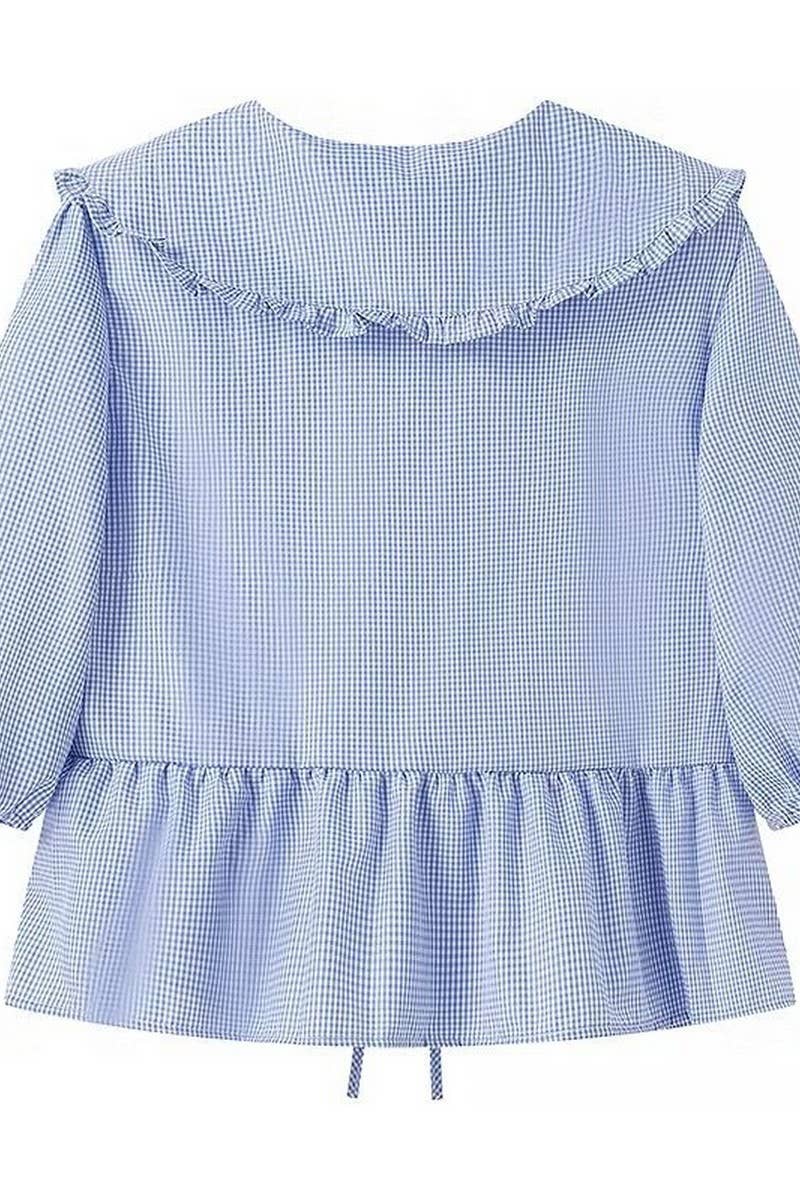 CWTBLL1129_CASUAL PLAID SHIRT WITH BABY DOLL COLLAR