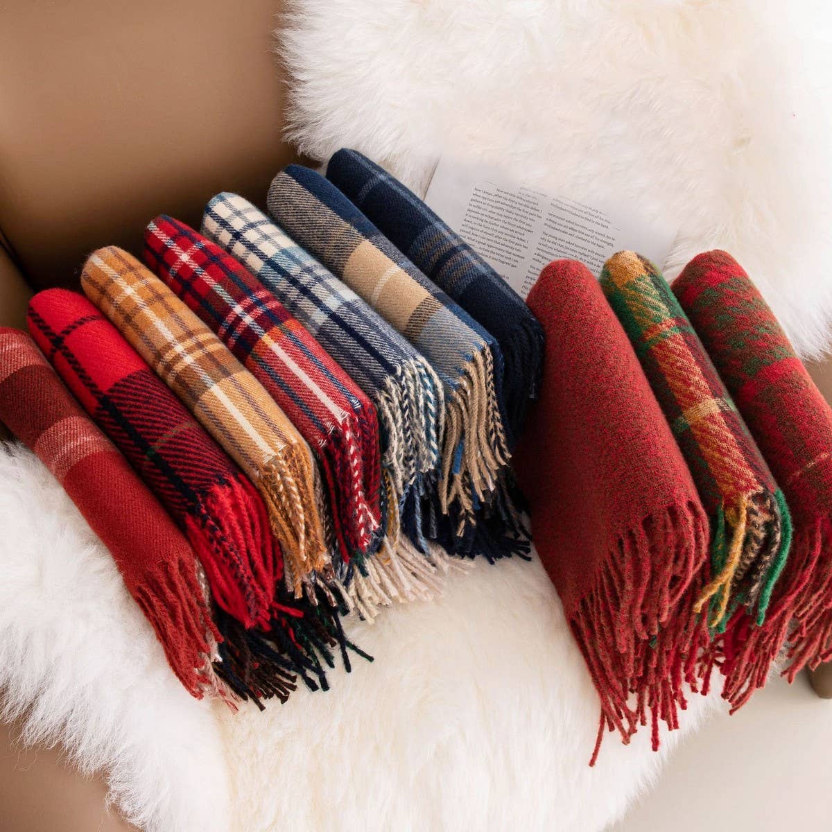 CWASC2723_CHRISTMAS PLAID ATMOSPHERE WARM SCARF