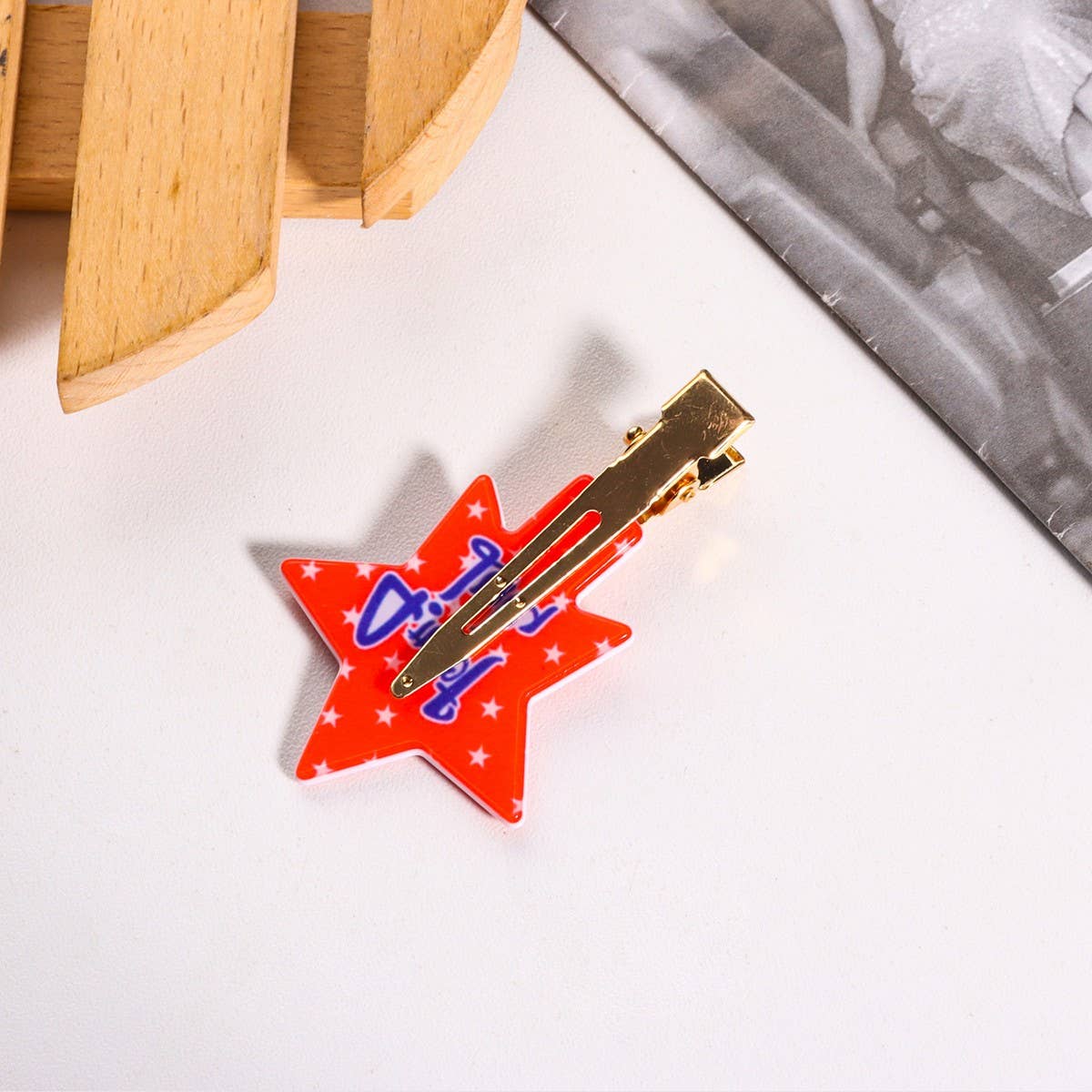 CWAHA1249_INDEPENDENCE DAY STAR SHAPE HAIR CLIPS