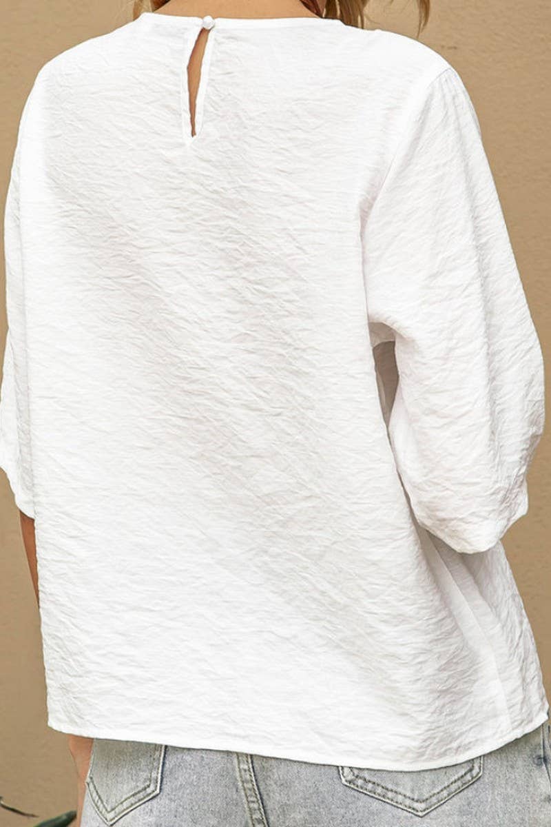 CWTTS00723_LACE HOLLOW WOMEN'S CASUAL SOLID COLOR SHIRT