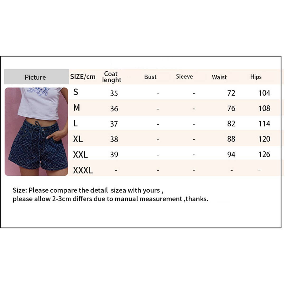 Casual straight-leg lace-up denim shorts