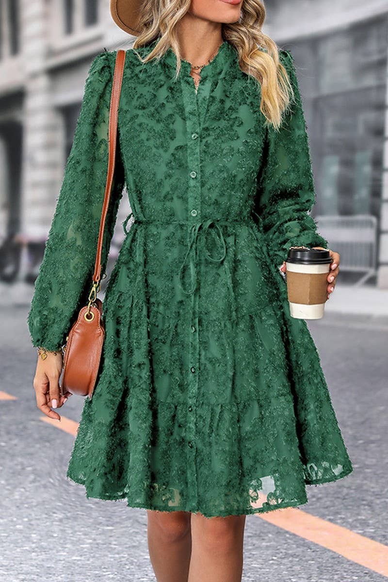 CWDSD7033_MULTICOLOR FASHION LONG SLEEVE DRESS